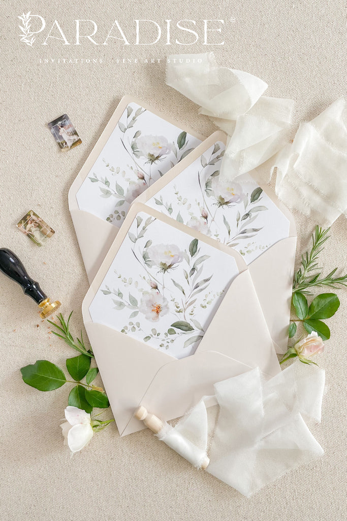 Almond Envelopes and Watercolor Liners