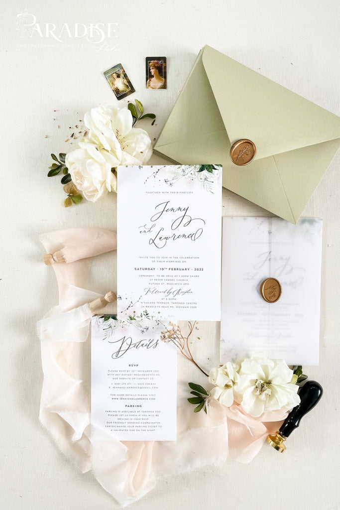 Sierra Greenery Wedding Invitations