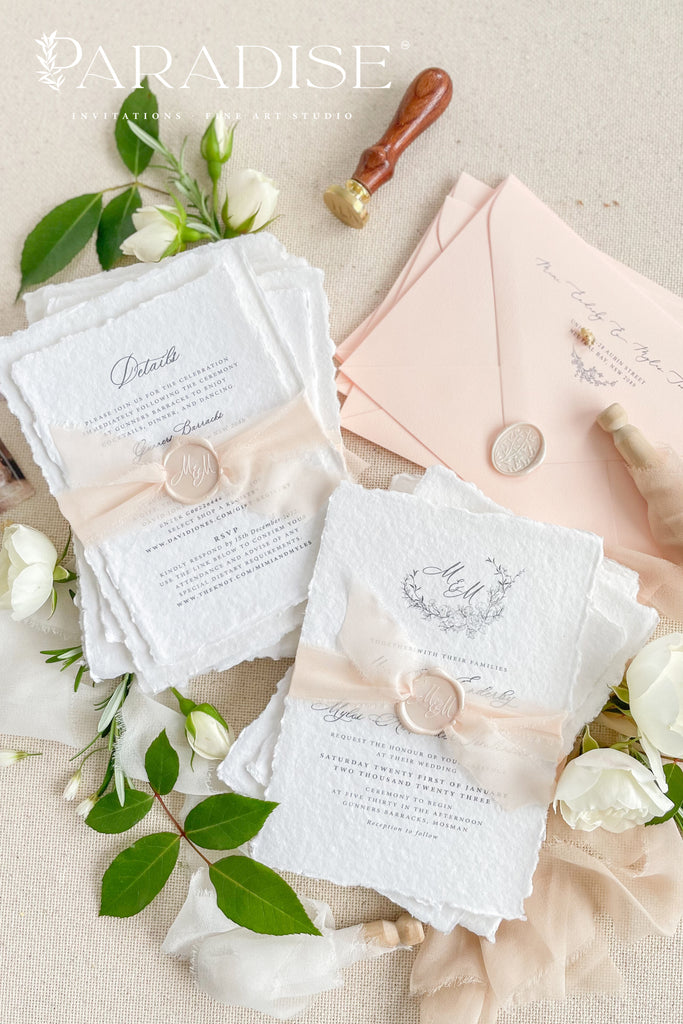 Karoly Handmade Paper Wedding Invitation Sets