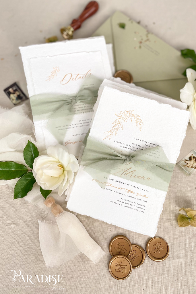 Diara Handmade Paper Wedding Invitation Sets