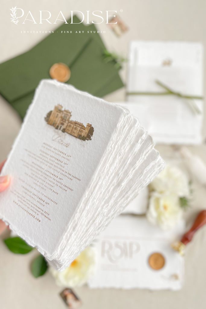 Elle Handmade Paper Wedding Invitation Sets