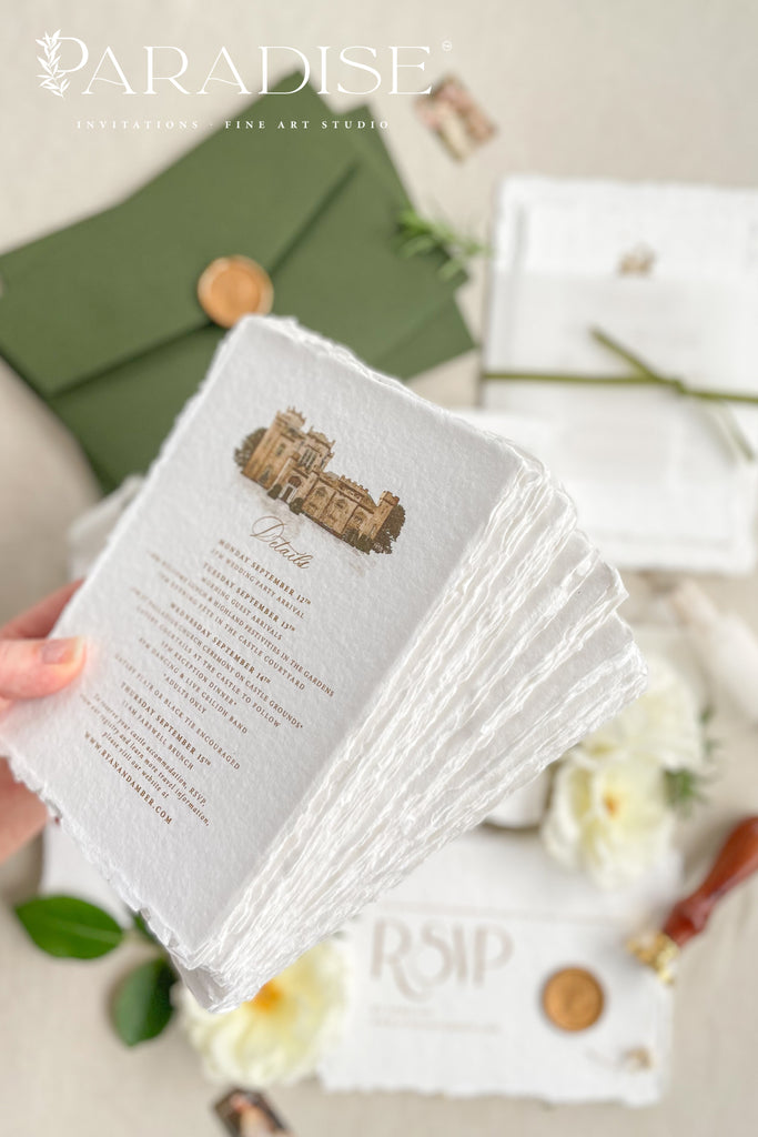 Elle Handmade Paper Wedding Invitation Sets