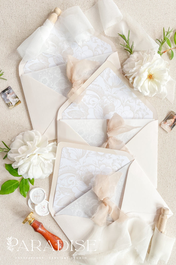 Calanthe Handmade Paper Wedding Invitation Sets