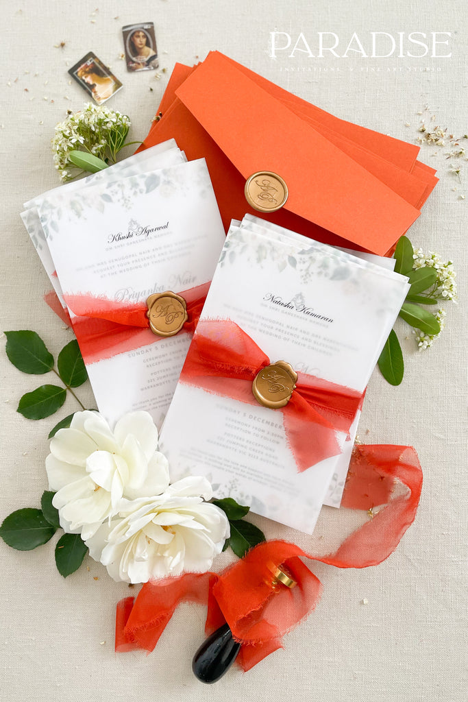 Khloe Greenery Wedding Invitation Sets