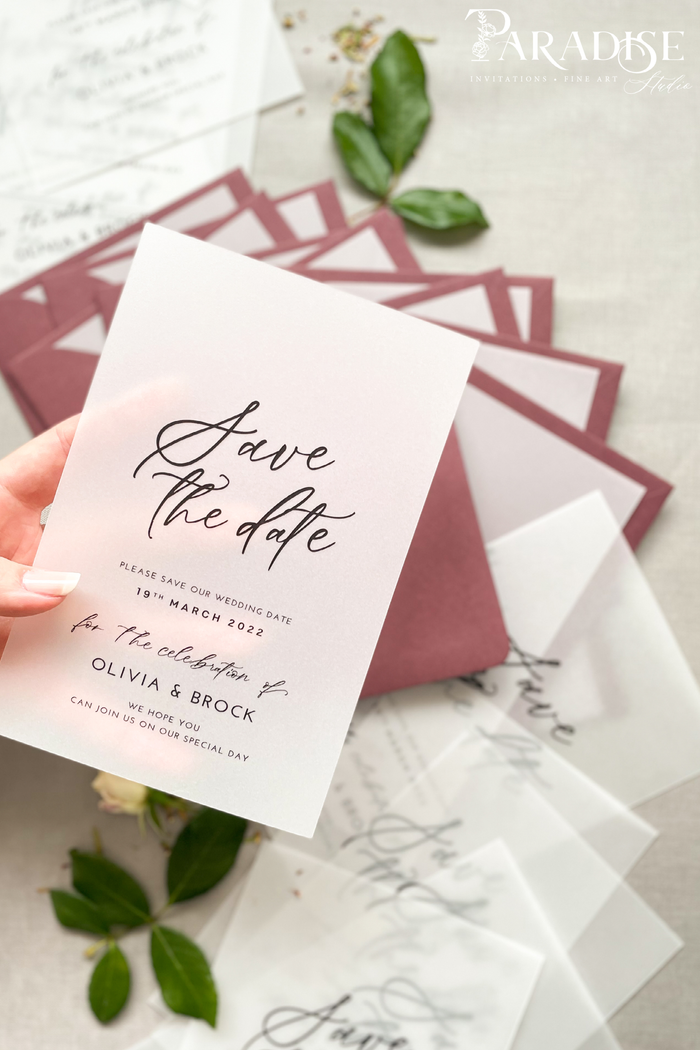Dorothy Vellum Save the Date Cards