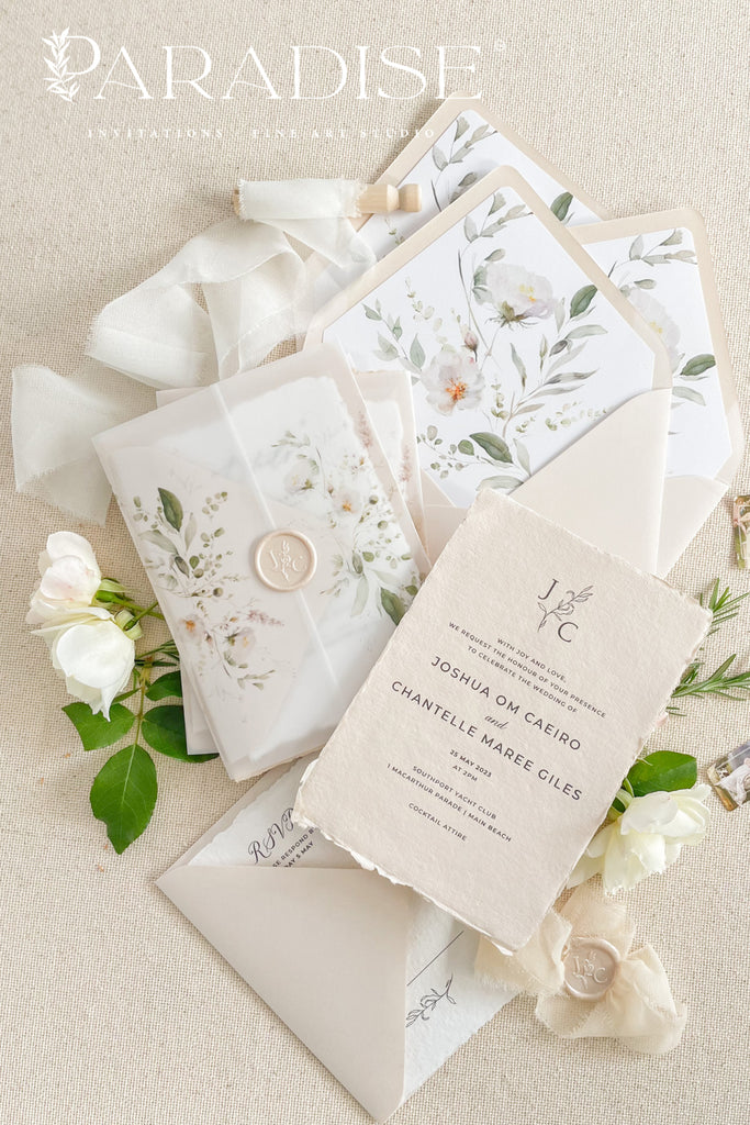 Charlie Handmade Paper Wedding Invitation Sets