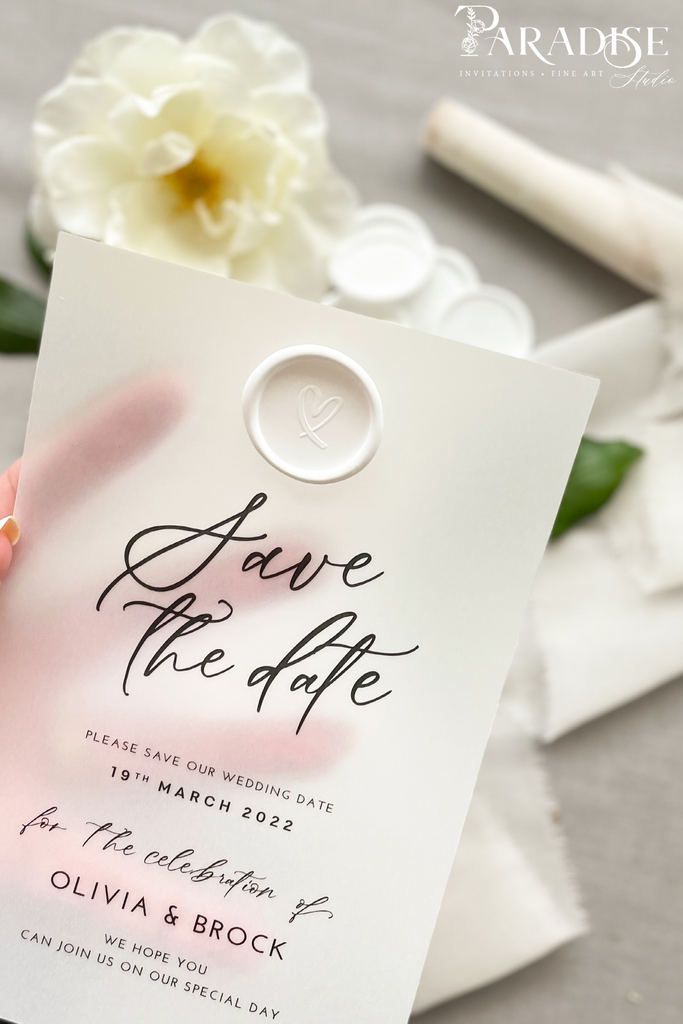 Opal Vellum Save the Date Cards