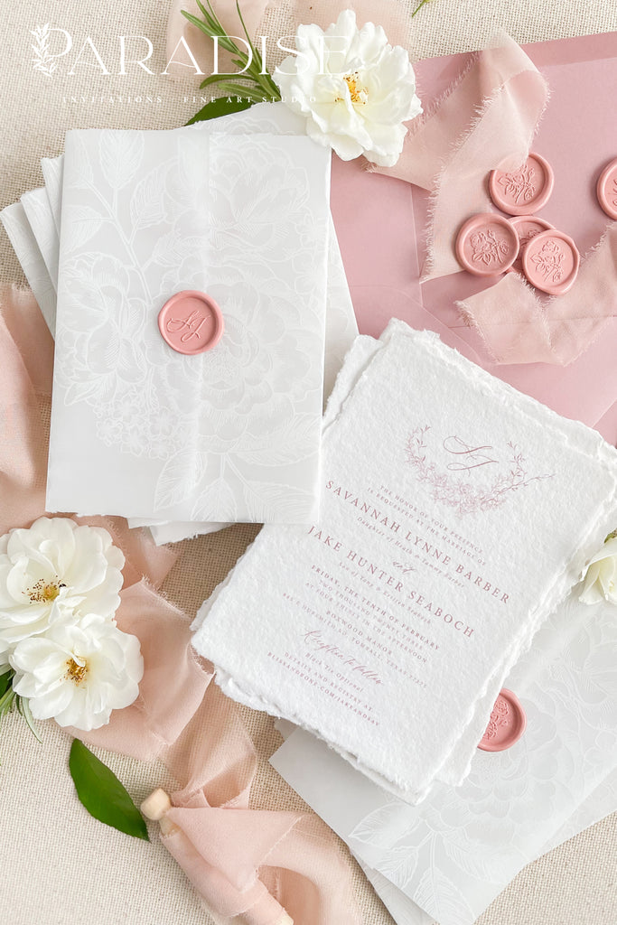 Eugenie Handmade Paper Wedding Invitation Sets