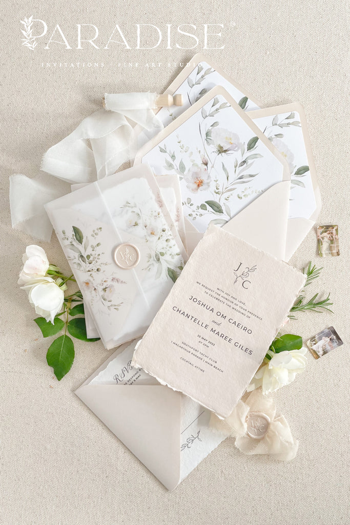 Charlie Handmade Paper Wedding Invitation Sets
