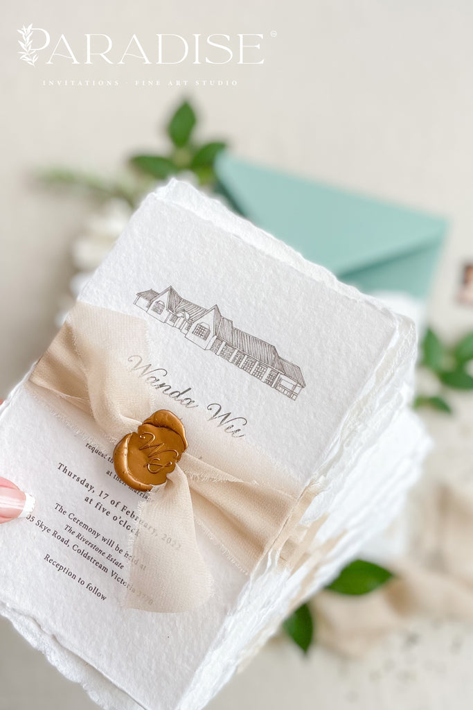 Adelynn Handmade Paper Wedding Invitation Sets