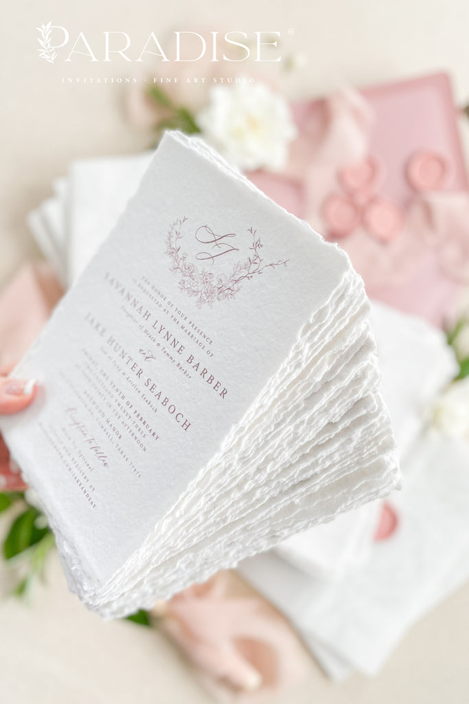 Eugenie Handmade Paper Wedding Invitation Sets