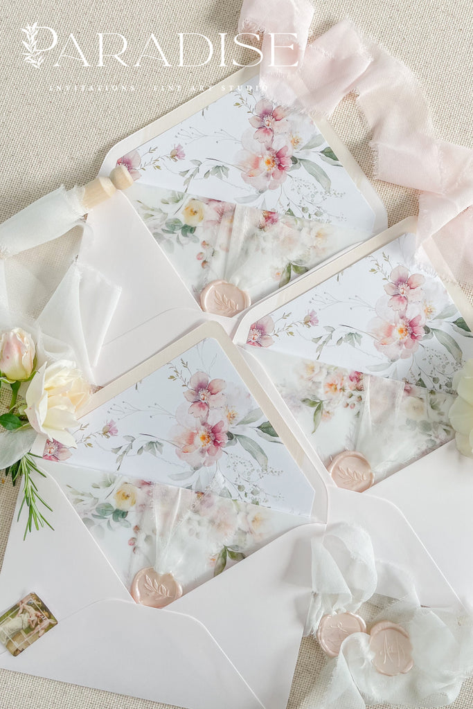 Nude Blush Envelopes and Watercolor Liners