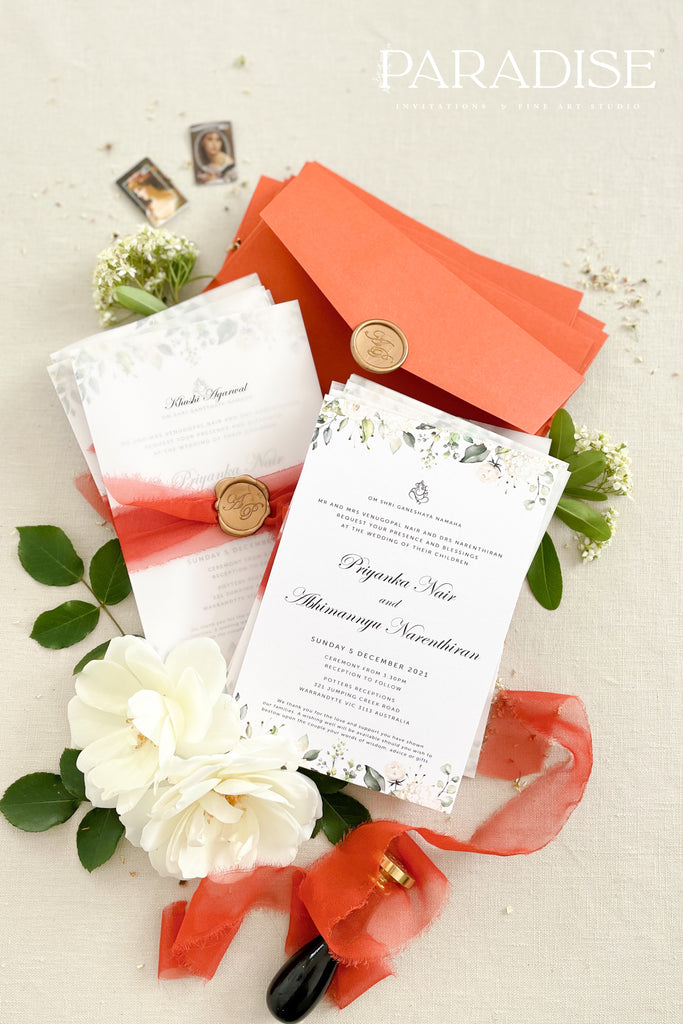 Khloe Greenery Wedding Invitation Sets