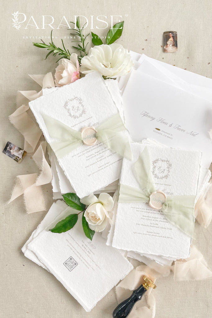 Suzanne Handmade Paper Wedding Invitation Sets