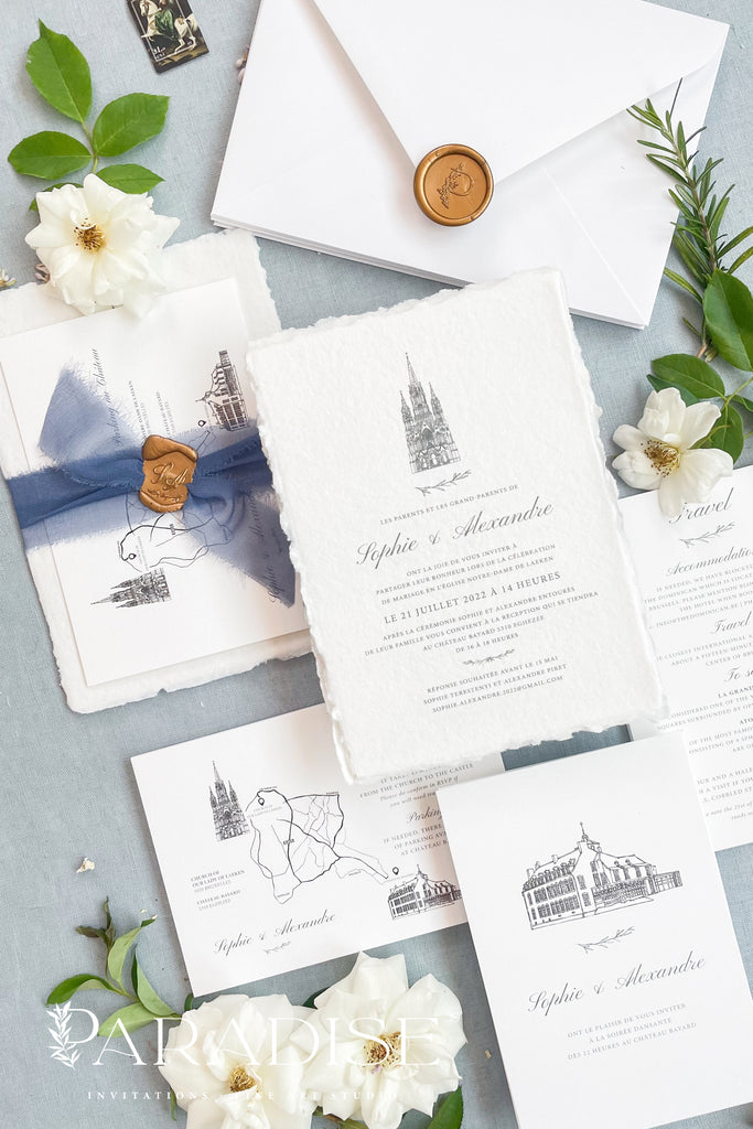 Celestiel Handmade Paper Wedding Invitation Sets