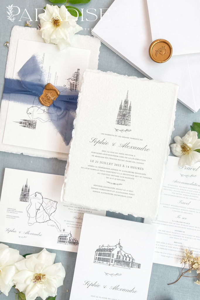 Celestiel Handmade Paper Wedding Invitation Sets