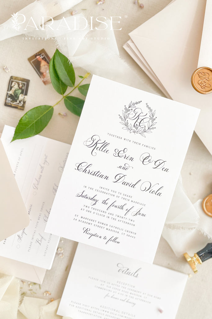 Cherree Monogram Wedding Invitations
