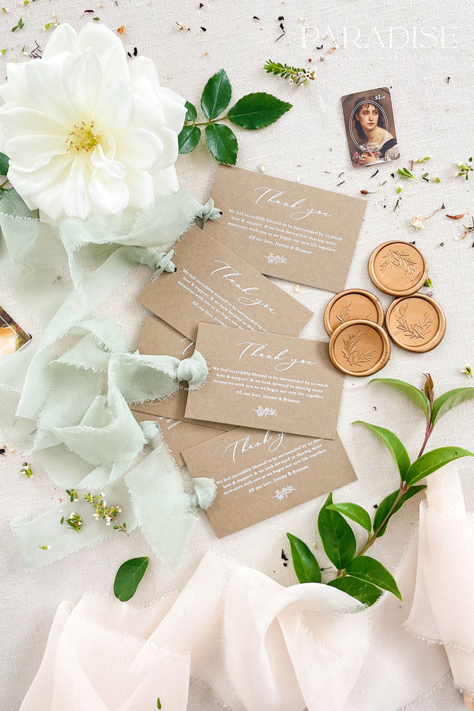 Camellia Walnut Paper Thank You Tags