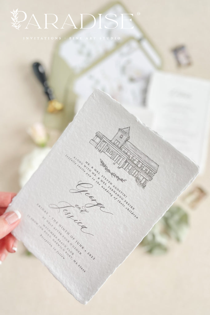 Diahann Handmade Paper Wedding Invitation Sets