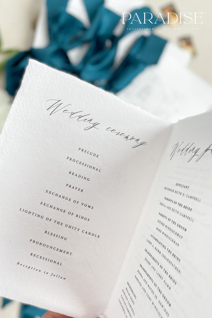 Dahlia Handmade Paper Wedding Programs
