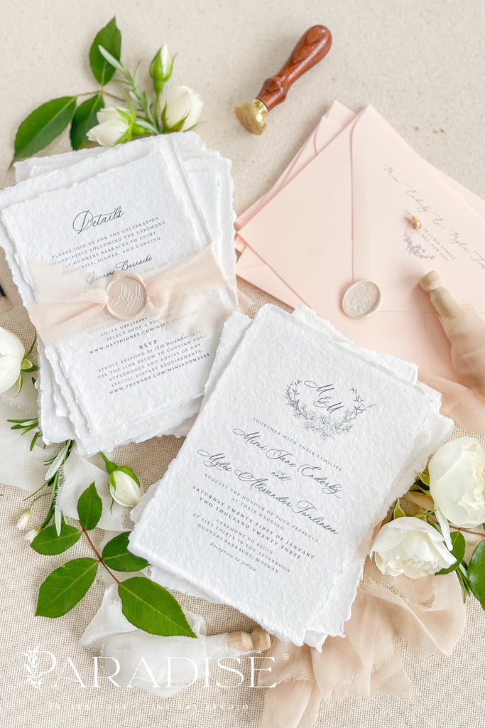 Karoly Handmade Paper Wedding Invitation Sets