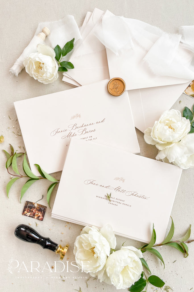 Almond Envelopes and Custom Address Printing