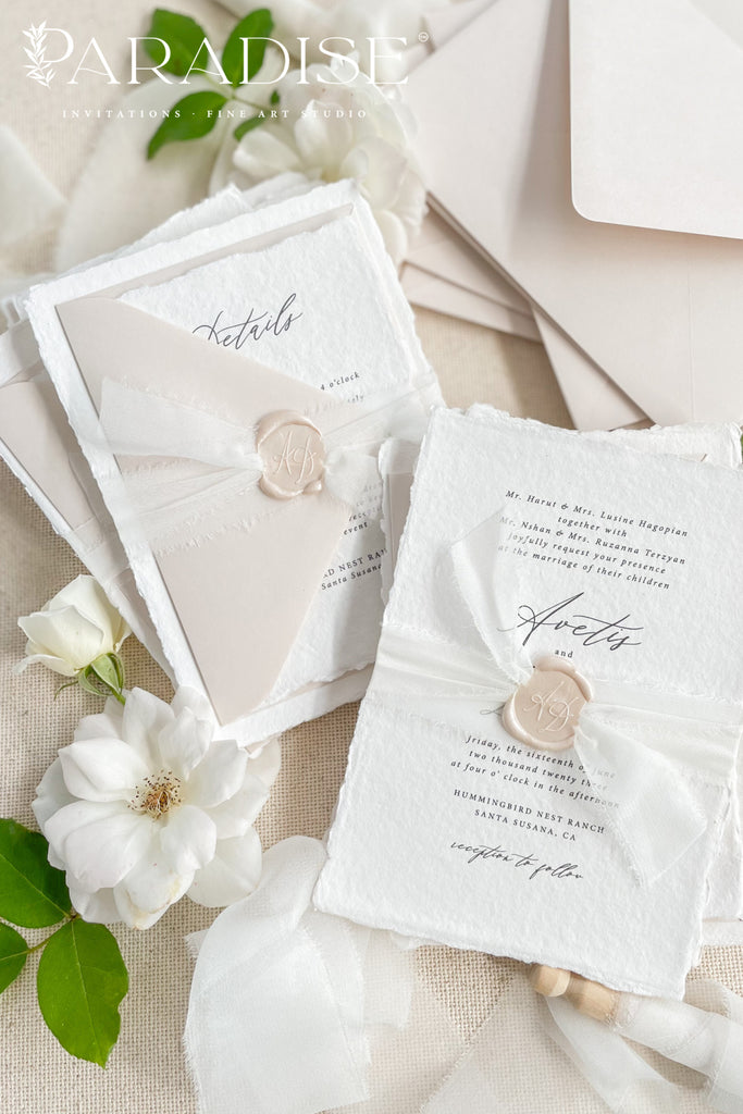 Carol Handmade Paper Wedding Invitation Sets