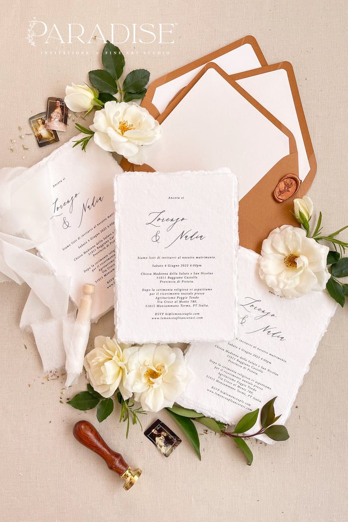 Nadia Handmade Paper Wedding Invitation Sets