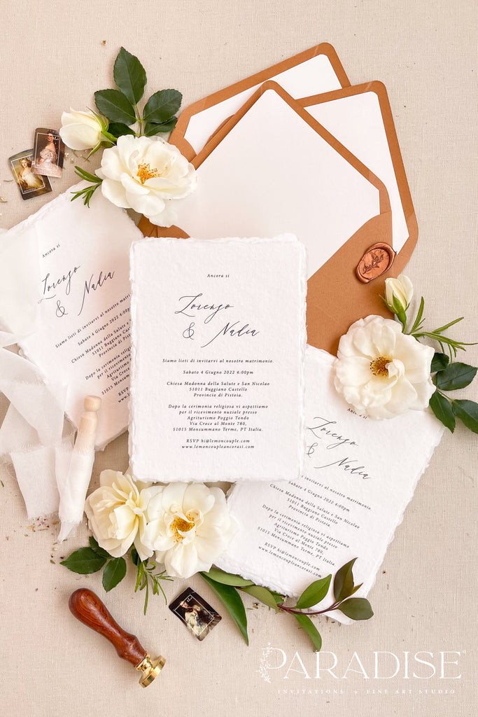 Nadia Handmade Paper Wedding Invitation Sets
