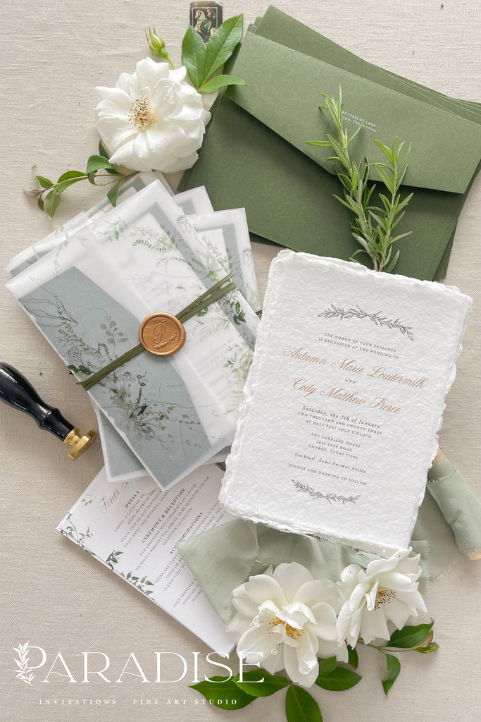Scarlett Handmade Paper Wedding Invitation Sets