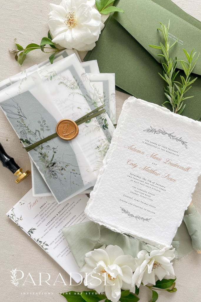 Scarlett Handmade Paper Wedding Invitation Sets