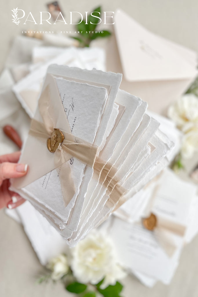 Charley Handmade Paper Wedding Invitation Sets