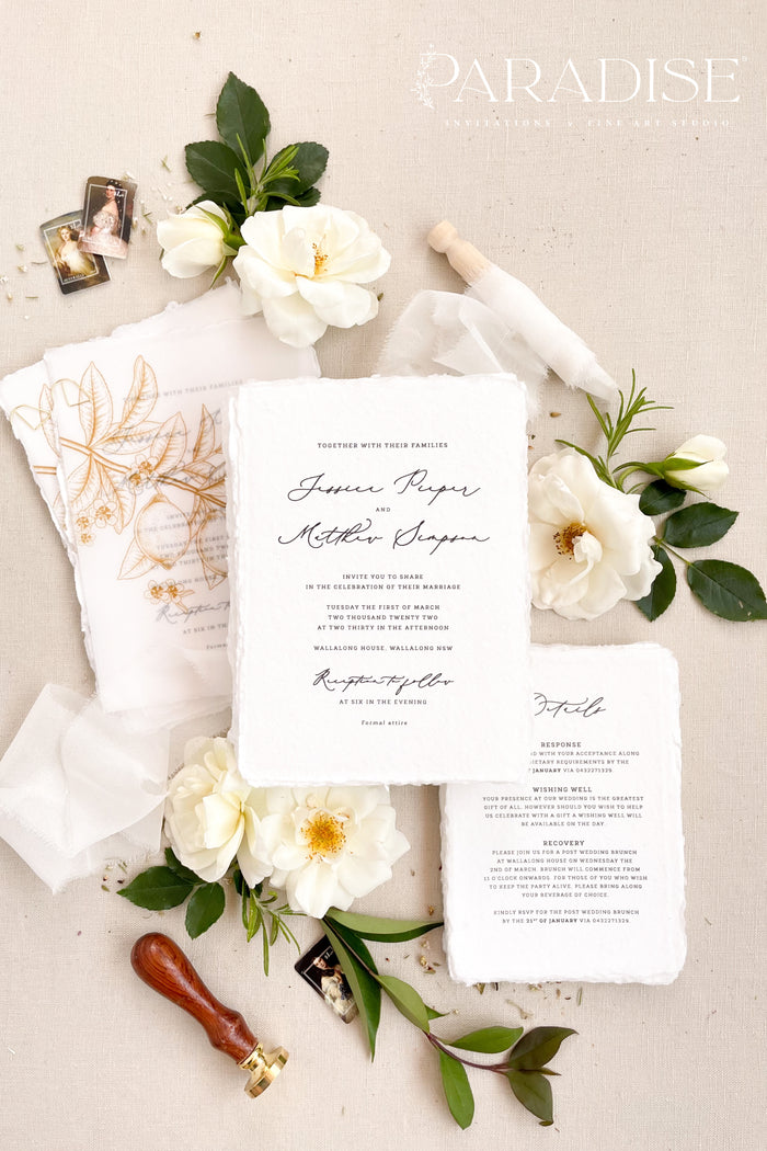 Ainsley Handmade Paper Wedding Invitation Sets