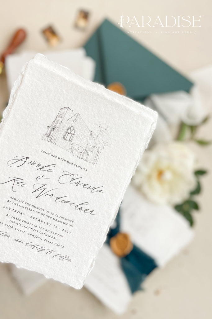 Alivia Handmade Paper Wedding Invitation Sets