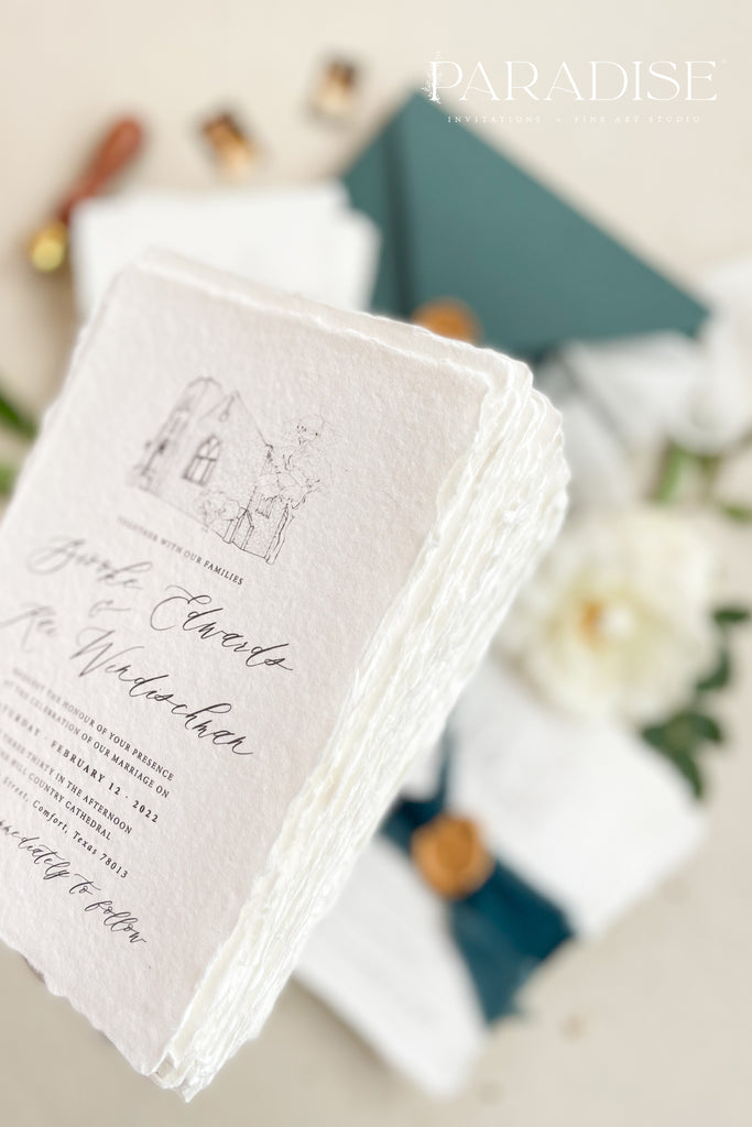 Alivia Handmade Paper Wedding Invitation Sets