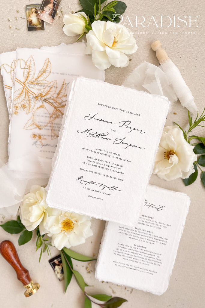 Ainsley Handmade Paper Wedding Invitation Sets