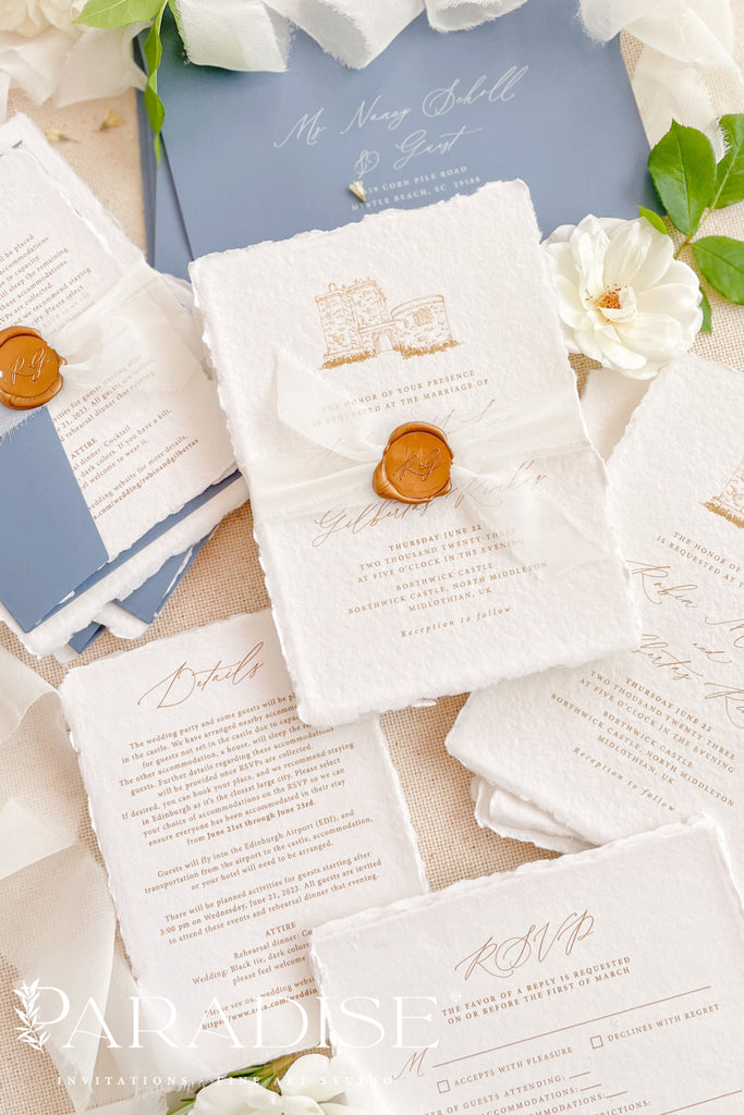 Aiglentine Handmade Paper Wedding Invitation Sets
