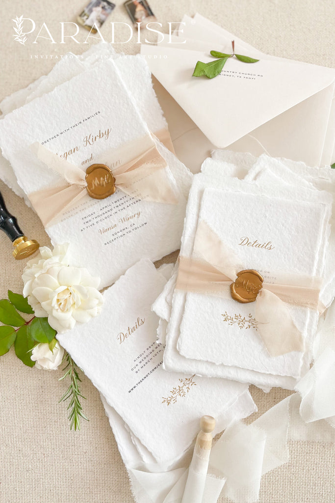 Jaquelin Handmade Paper Wedding Invitation Sets