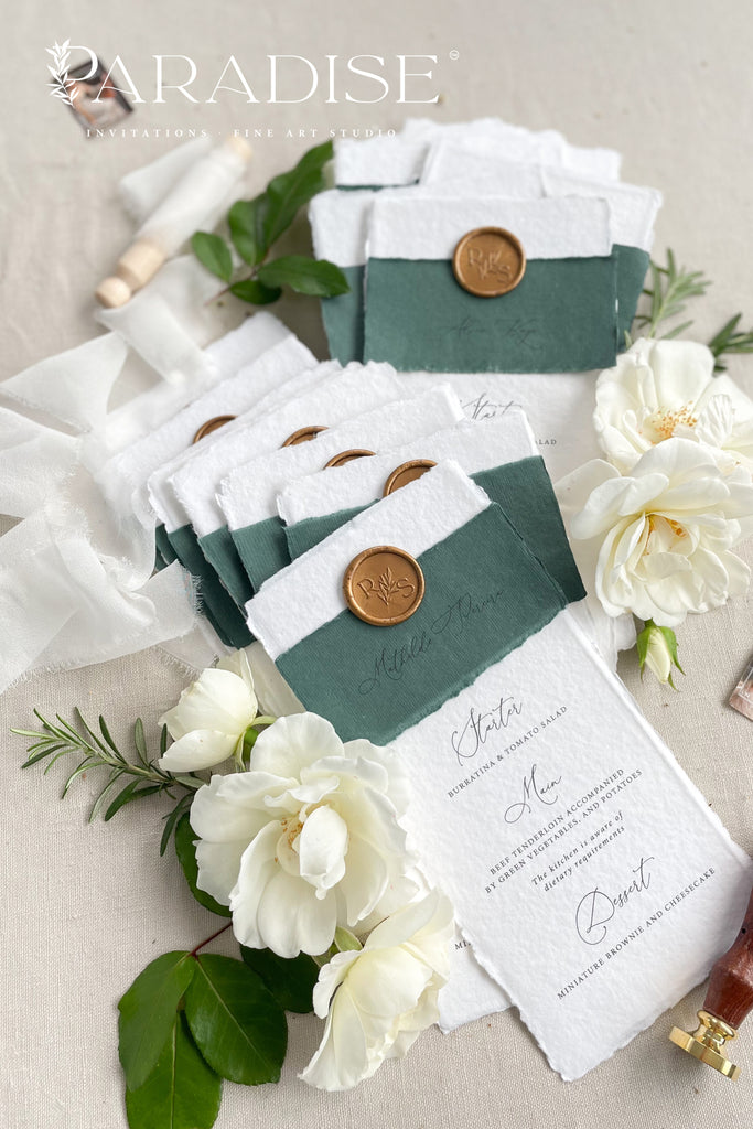 Maelle Handmade Paper Wedding Menus