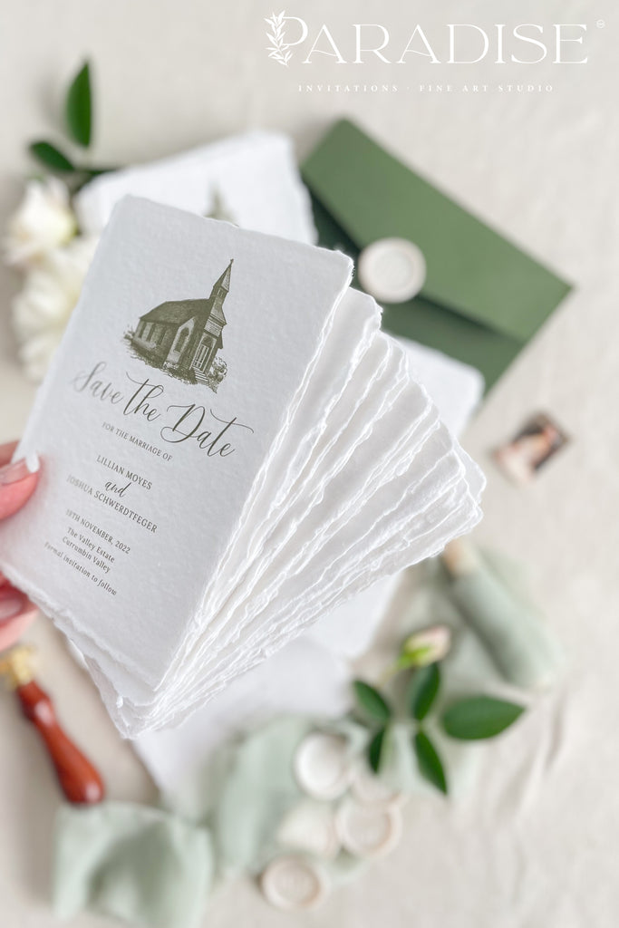 Rae Handmade Paper Save the Date Cards