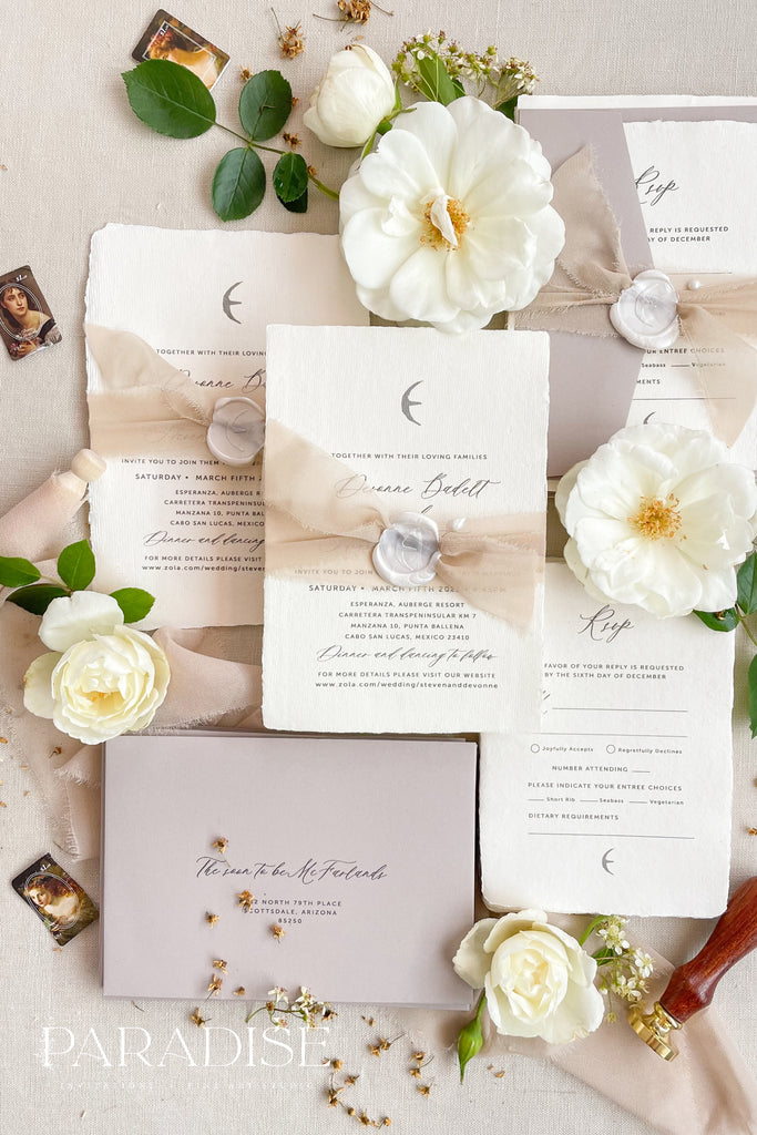 Cecilia Handmade Paper Wedding Invitation Sets