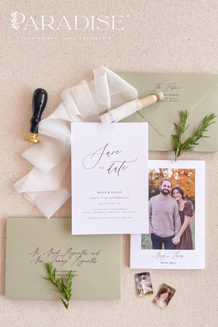 Colombe Minimalist Save the Date Cards