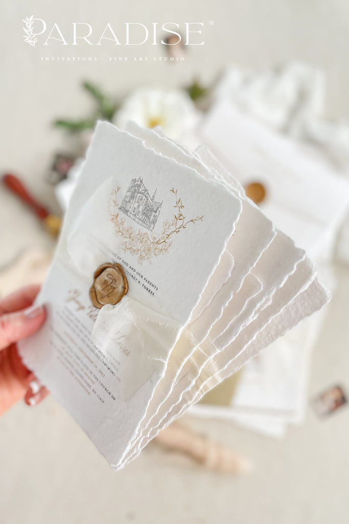 Eglantine Handmade Paper Wedding Invitation Sets