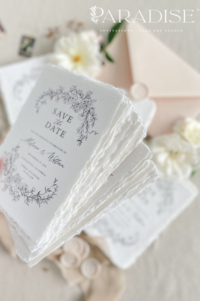 Polly Handmade Paper Save the Date Cards