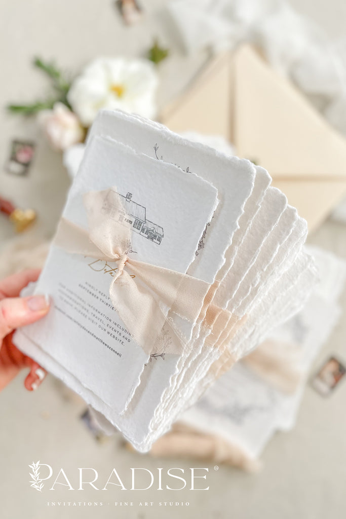 Elana Handmade Paper Wedding Invitation Sets
