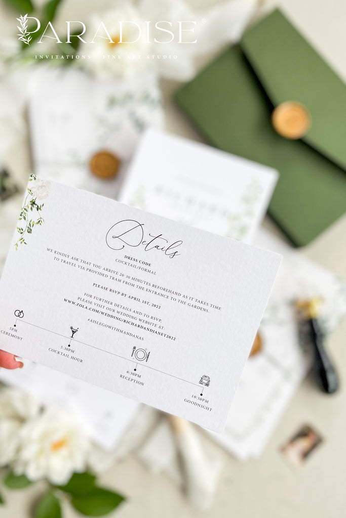 Eleta Watercolor Greenery Wedding Invitations