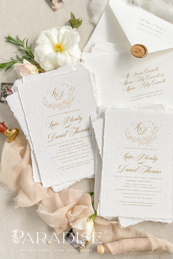 Elicia Handmade Paper Wedding Invitation Sets