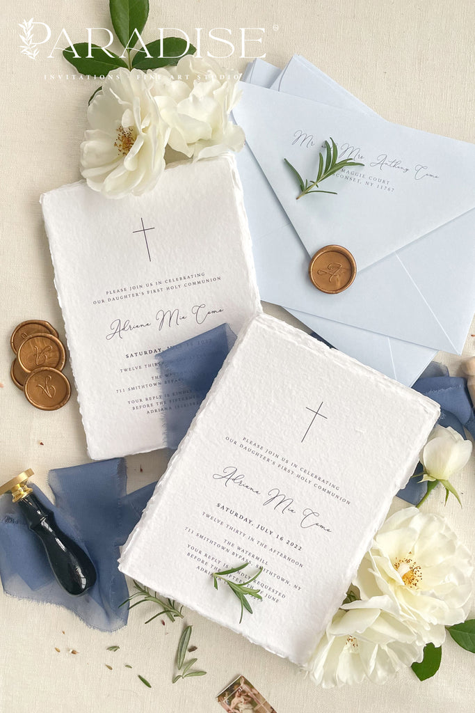 Genevieve Handmade Paper Christian Invitations