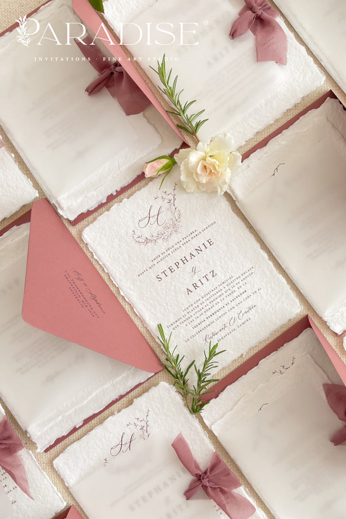Bernardine Handmade Paper Wedding Invitation Sets