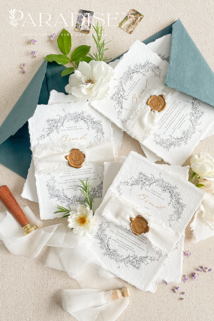 Agathe Handmade Paper Wedding Invitation Sets